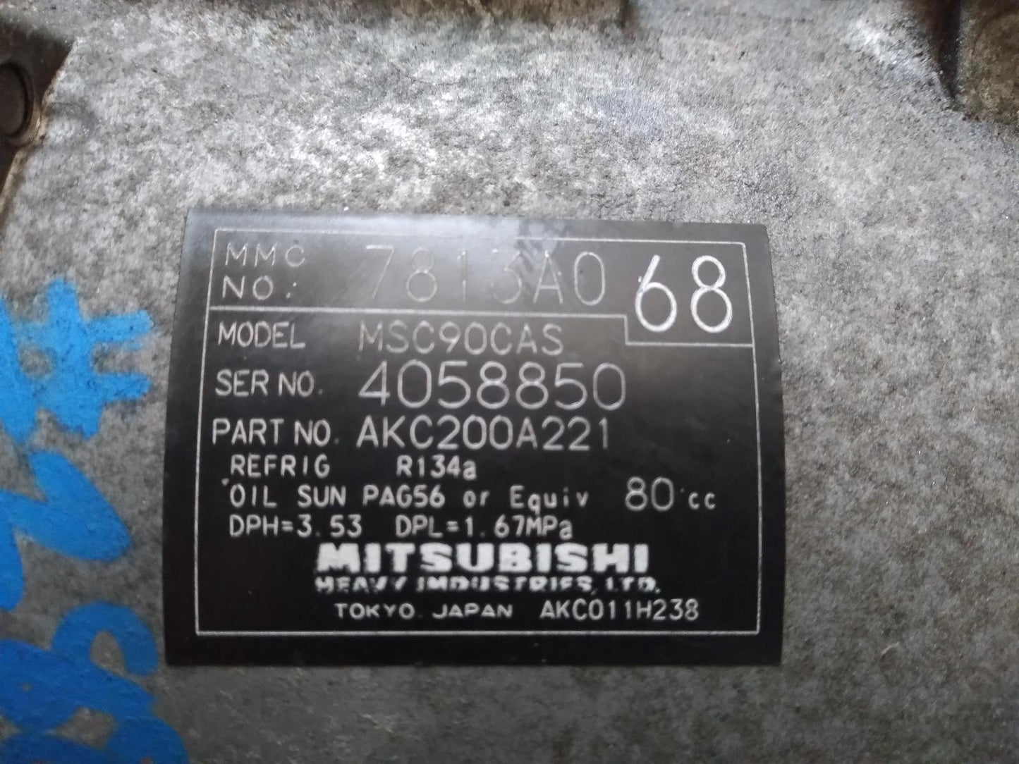 2007 Mitsubishi Outlander - A/C Compressor - ZG, 2.4, 11/06-06/08