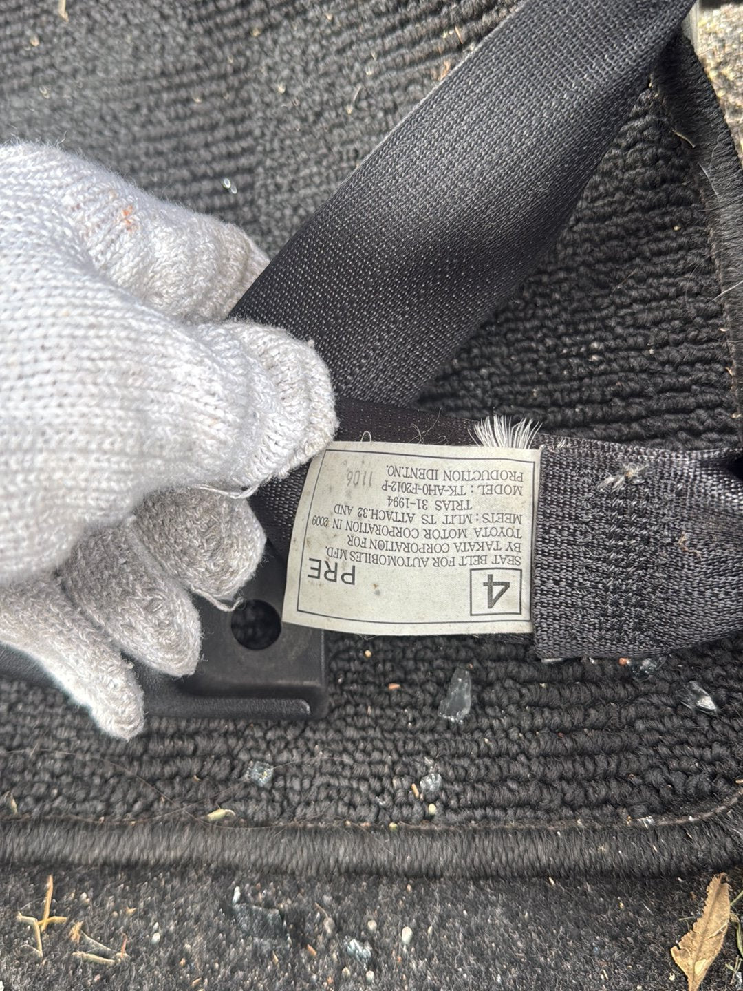 2009-2017 Toyota Wish ZGE20 - Right Front Seat Belt PN: