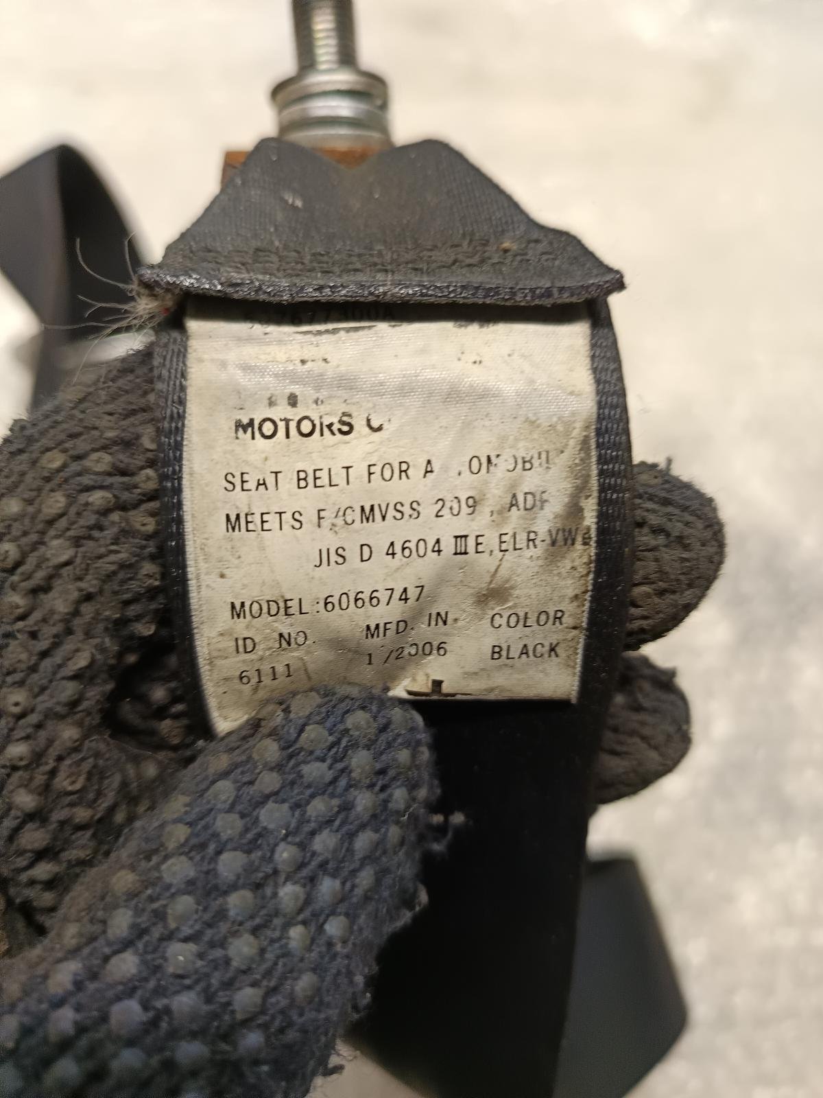 Nov 2006 to Sep 2009 - Mitsubishi Outlander ZG - Left Front Seat Belt