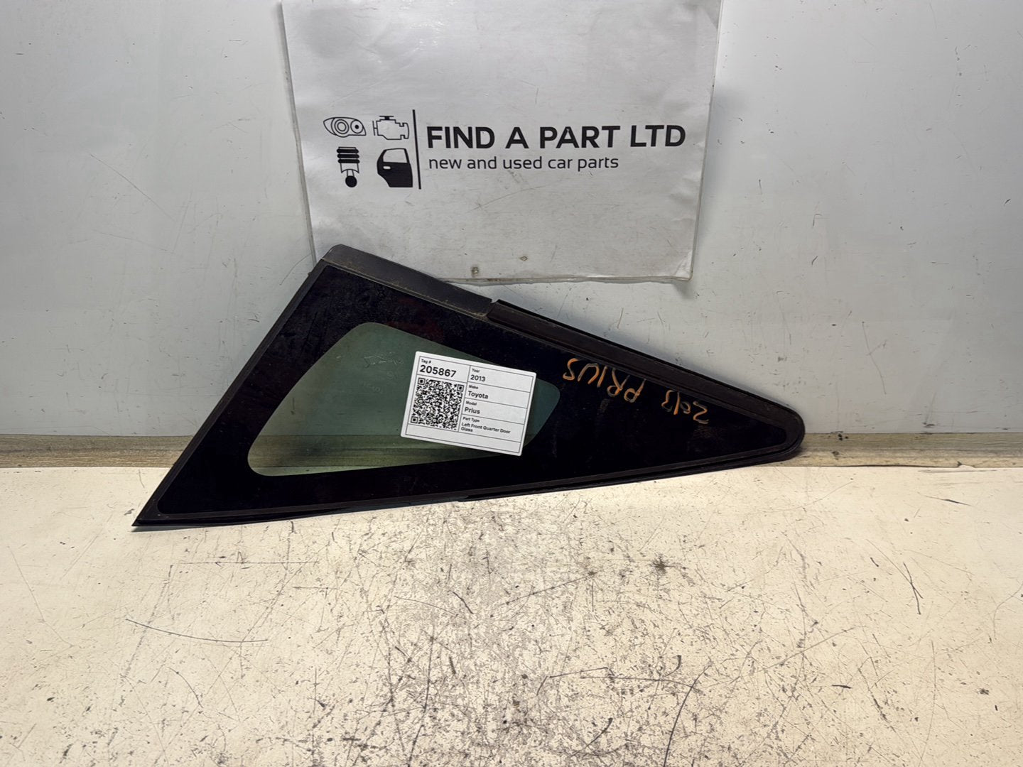 2013-2015 Toyota Prius- Left Front Quarter Door Glass PN: