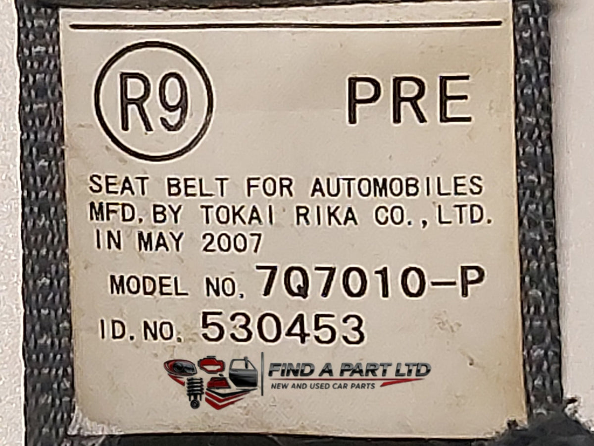 2007 Toyota Corolla E160 - Right Front Seat Belt PN: 7Q7010-P