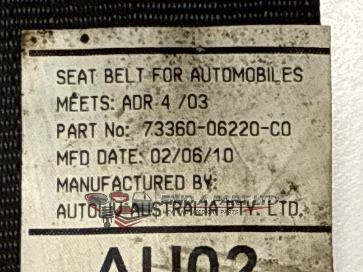 2010 Toyota Camry XV40 - Right Rear Seat Belt PN: 73360-06220-c0