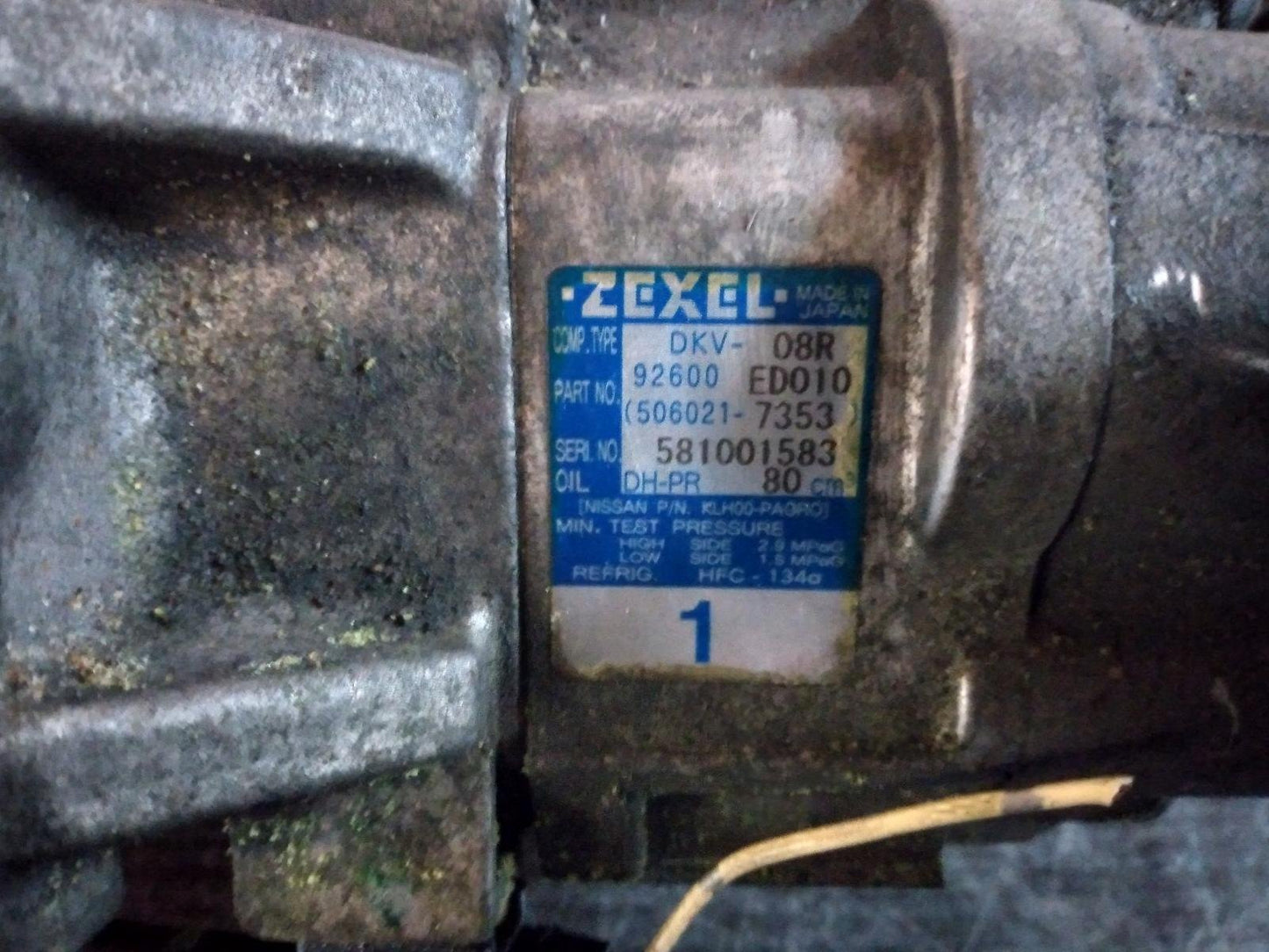 Sep 2004 to Jan 2013- Nissan Tiida C11 1.8L Engine Code MR18- A/C Compressor