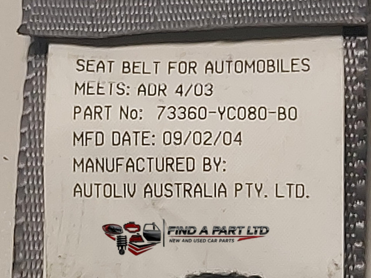 2004 Toyota Camry XV30 - Left Rear Seat Belt PN: 73360-YC080-B0