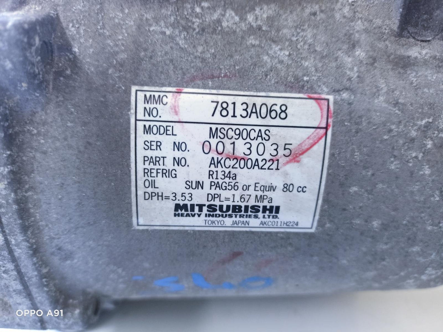 2007 Mitsubishi Outlander - A/C Compressor - ZG, 2.4, 11/06-06/08