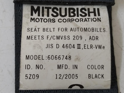 Nov 2006 to Sep 2009 - Mitsubishi Outlander ZG - Right Rear Centre Seat Belt - Mid