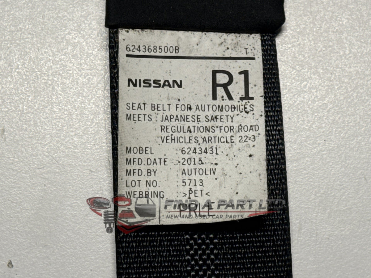 2015 Nissan Wingroad Y12 - Right Front Seat Belt PN: 6243431