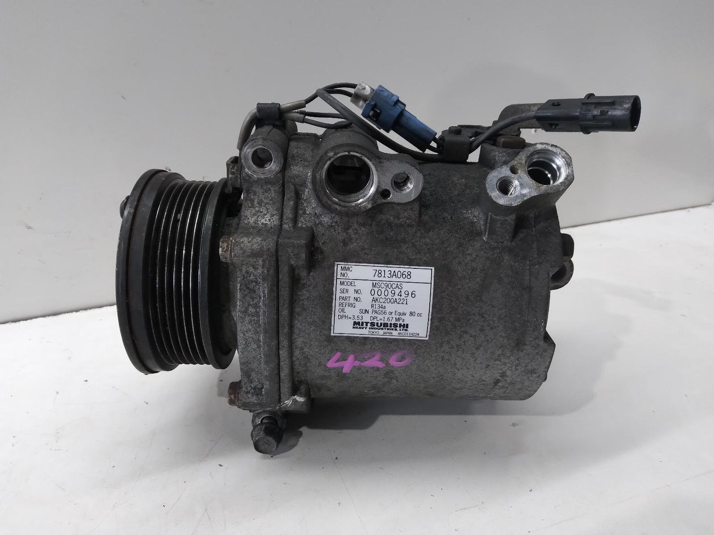Nov 2006 to Jun 2008- Mitsubishi Outlander ZG 2.4L- A/C Compressor