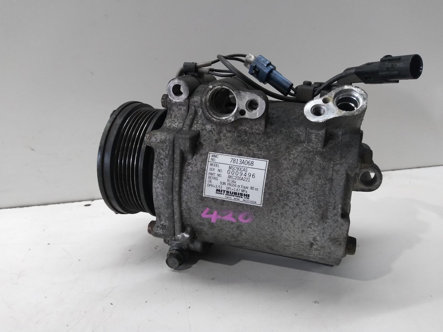 Nov 2006 to Jun 2008- Mitsubishi Outlander ZG 2.4L- A/C Compressor