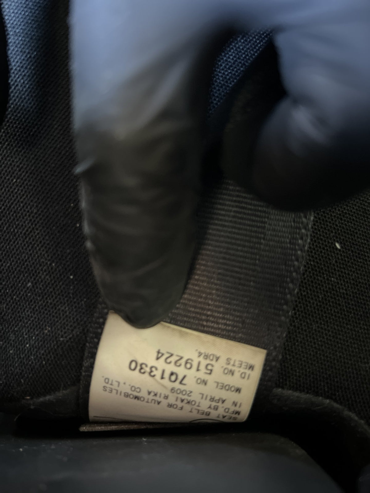 2009 Toyota Corolla JTNKU56E00109575 - Left Rear Seat Belt PN: