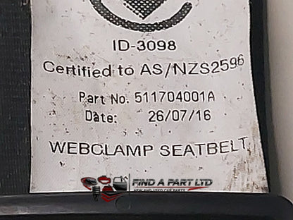 1996 Toyota Corolla E100 - Right Front Seat Belt PN: 511704001A, 51181400A