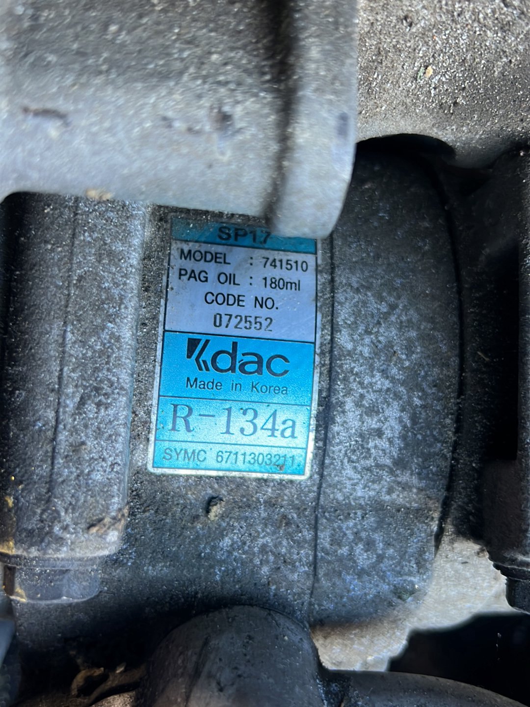 2012-2019 SsangYong Actyon- A/C Compressor PN: