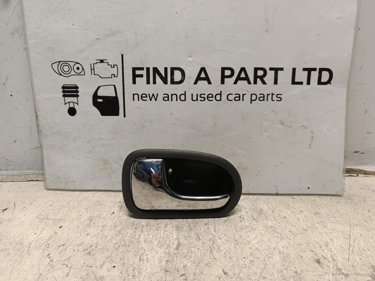 Sep 1998 to Dec 2003 - Mazda 323 BJ - Left Rear Door Interior Handle - Dark Grey Backing W/ Chrome Type