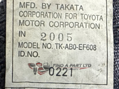 2004 Toyota Corolla E120 - Left Rear Centre Seat Belt Stalk PN: TK-AB0-EF608