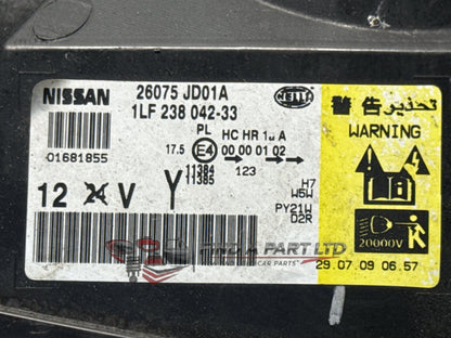 2008 Nissan Dualis J10 - Left Headlight PN: 26075 JD01A