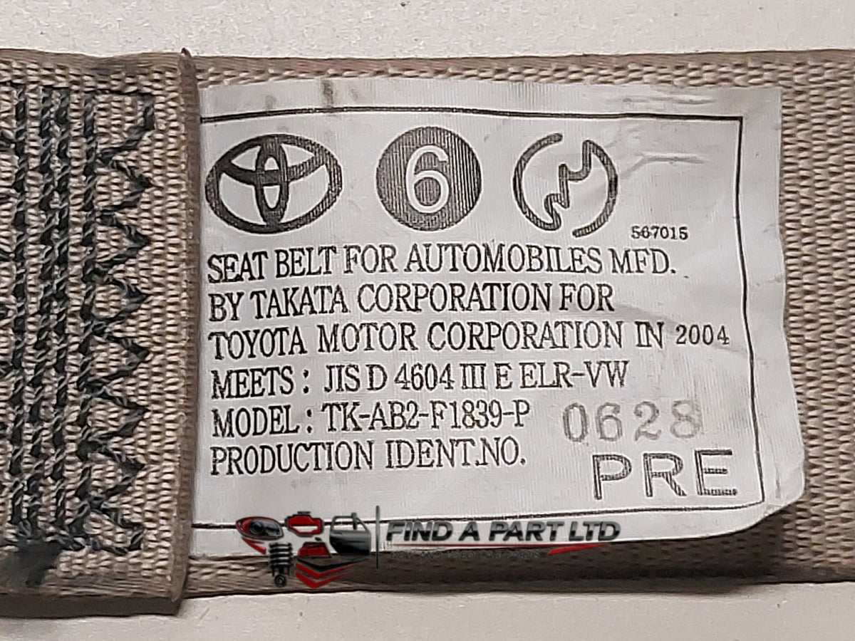 2004 Toyota Ipsum - Left Front Seat Belt PN: TK-AB2-F1839-P