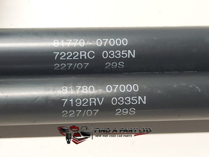 2007 Kia Picanto - tailgate strut pair PN: 81770 07000, 81780 07000