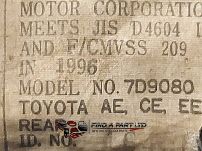 1996 Toyota Corolla E100 - Centre Seat Belt PN: 7D9080