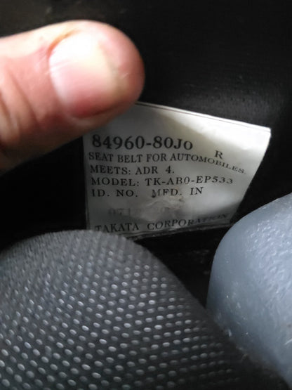2006-2012 Suzuki SX4 YA11S - Right Rear Seat Belt and Stalk PN: 84980-80J0 TK-AB0-EP533