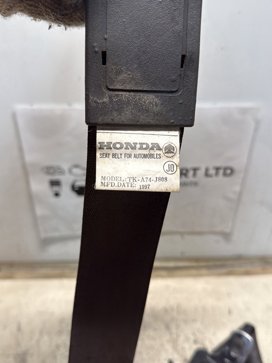 1995-1998 Honda Odyssey - Right Front Seat Belt PN: tk-a74-j808