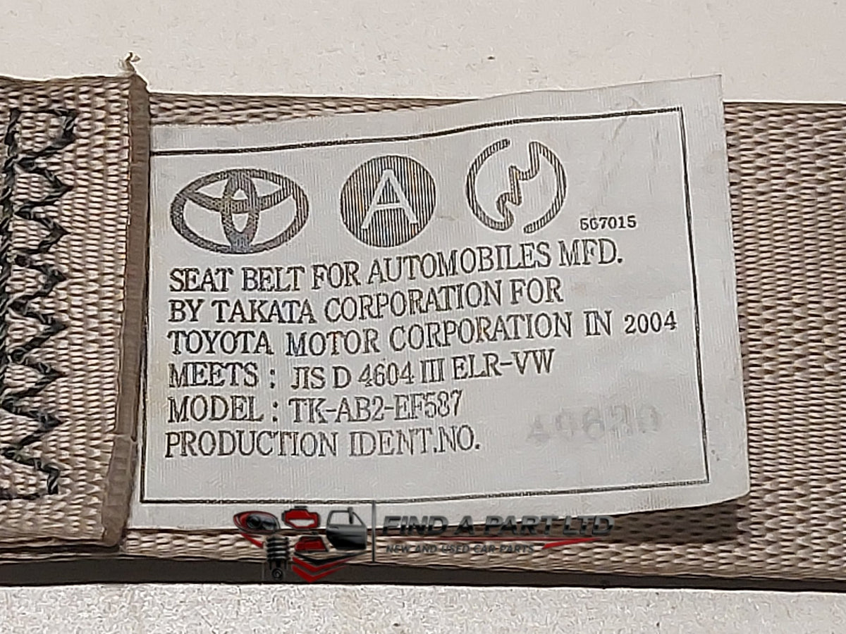 2004 Toyota Ipsum - Left Rear Seat Belt PN: TK-AB2-EF587
