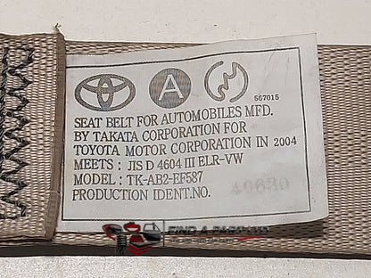 2004 Toyota Ipsum - Left Rear Seat Belt PN: TK-AB2-EF587