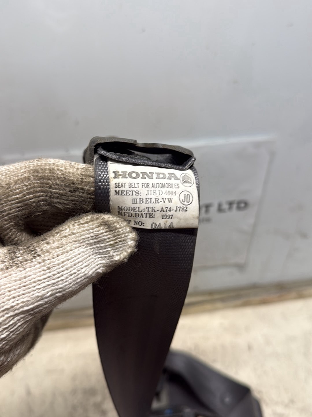 1995-1998 Honda Odyssey - Left Front Seat Belt PN: tk-a74-j782