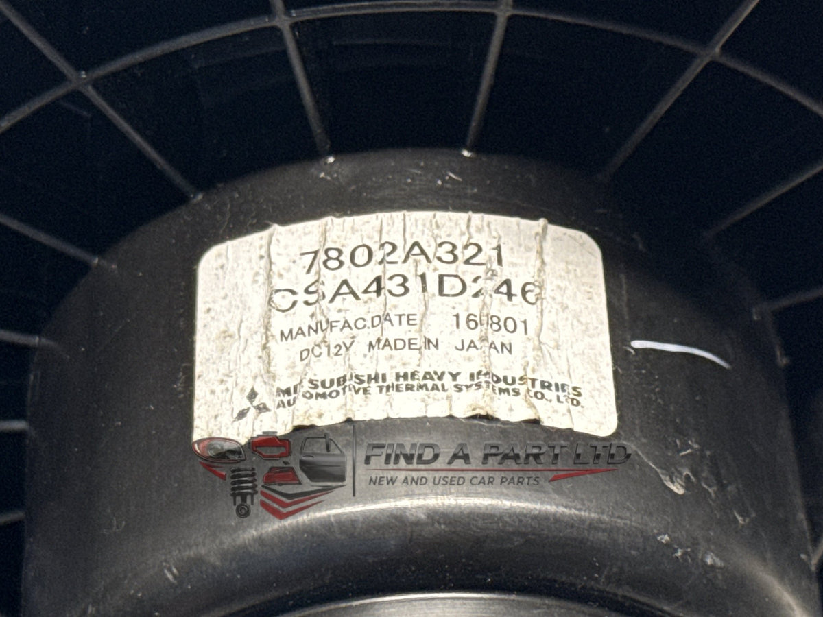 2016 Mitsubishi Outlander GF*W - Heater Fan Motor PN: 7802A321