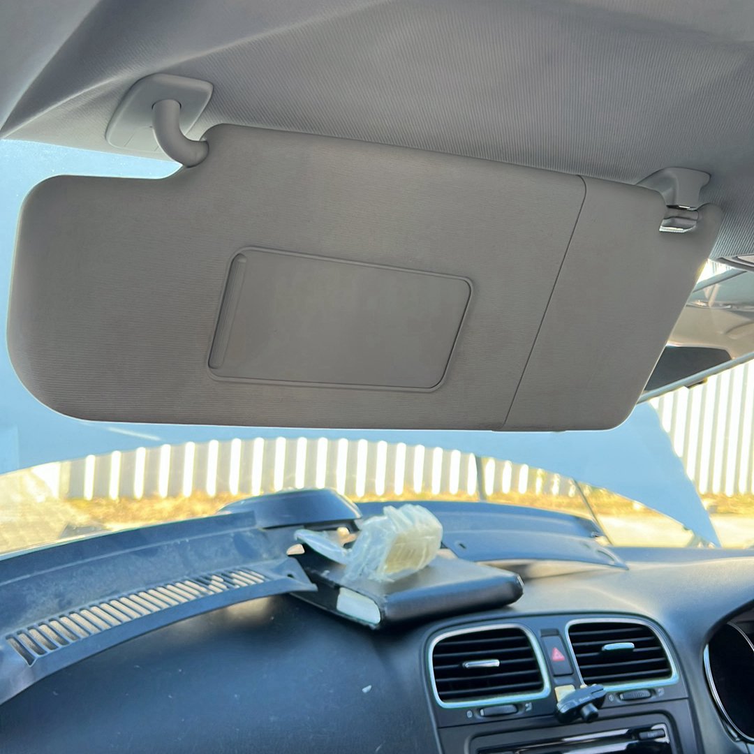 Oct 2008 to Mar 2013- Volkswagen Golf Gen 6 Hatchback Station Wagon- Sun Visor Pair- Grey