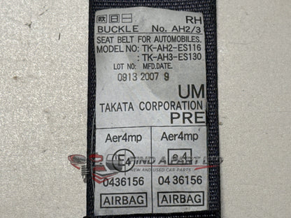 2008 Subaru Impreza GH - Right Front Seat Belt PN: TK-AH2-ES116, TK-AH2-ES130